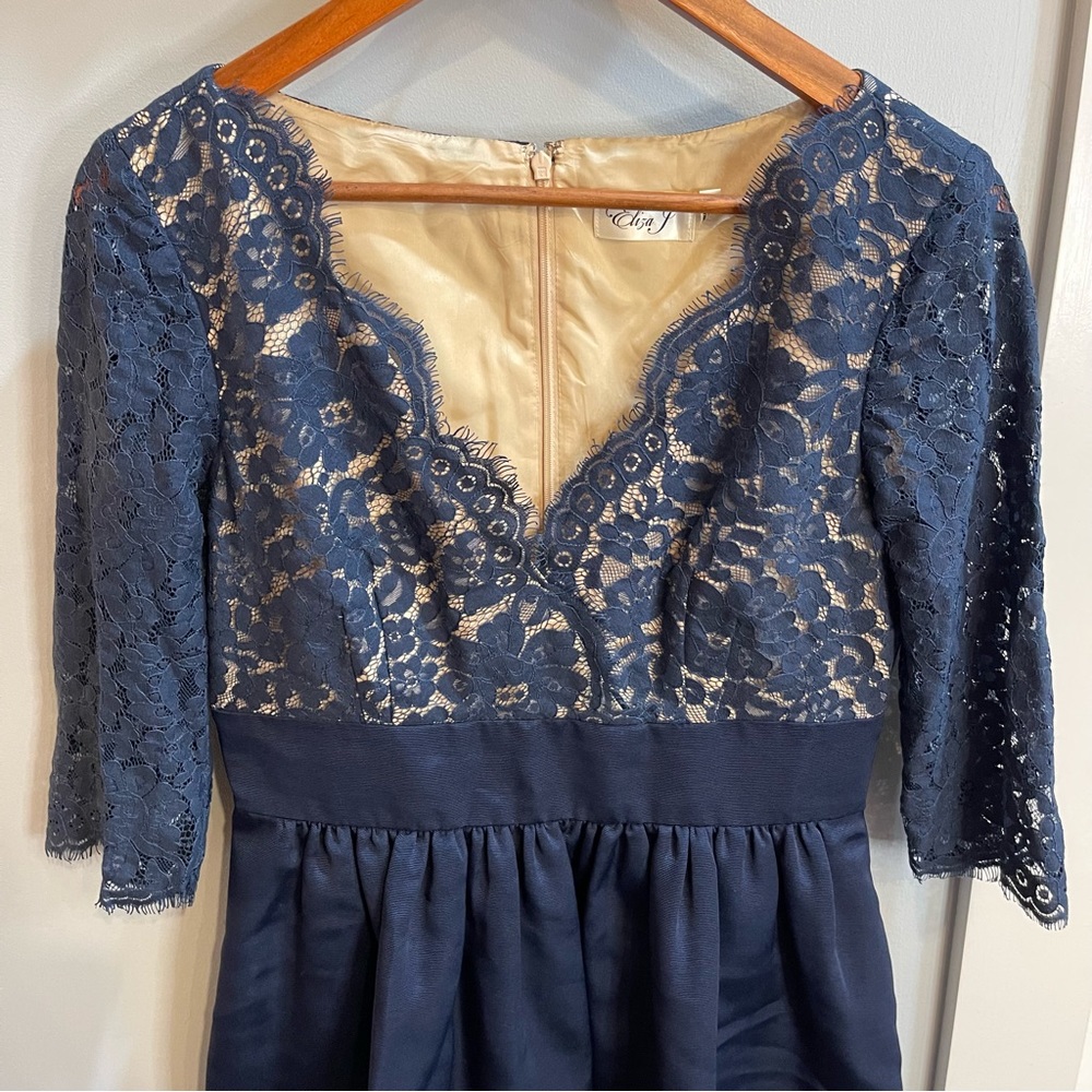 Eliza J Navy Lace Dress - Picture 7 of 16
